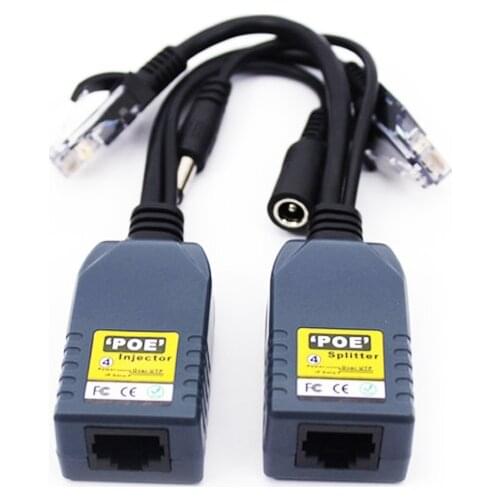 4 Cores POE Splitter for Security System Injector for IP Camera Adapter Cable Kit for CCTV Camera Power Over Ethernet