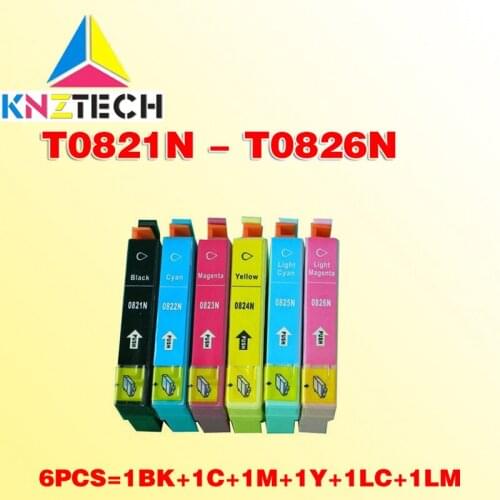 6pcs T0821N T0826N INK cartridge compatible for TX700W/TX800FW/R270/R390/RX590/R290/RX610/RX690/1410/TX650/T50/T59
