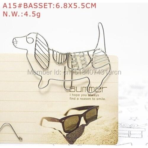 A15 DOG BASSET PAPER/NOTE CLIP PRACTICAL/NOVELTY/ANIMAL STAINLESS HAND-MADE ART CRAFTS WEDDING&BIRTHDAY&HOME&OFFICE&GIFT&PRESENT