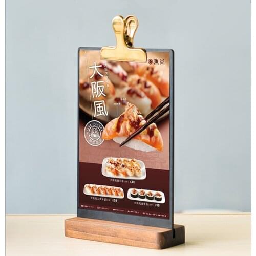 A5 Multi-functional Blackboard Shop Recipe Price Label Card Milk Coffee Shop Table Menu Sign Holder Board With Clip