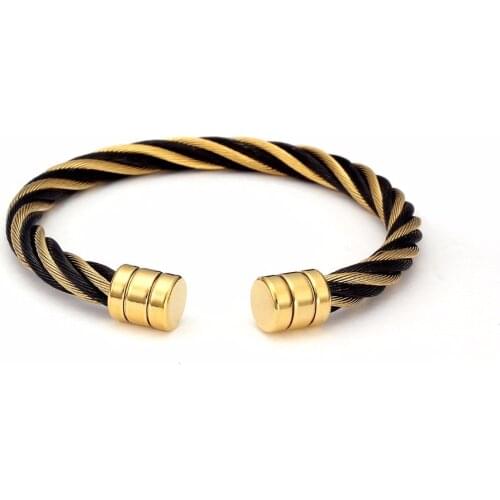 Bohemia Mesh Stainless Steel Charm Bracelet & Bangle Men Women Couple Jewelry Unique Wire Cuff Open Braided Male Bracelets