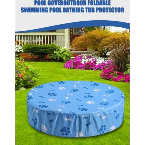 Pool Cover Outdoor Foldable Swimming Pool Bathing Tub Protector Cat Paw Dust Cover Waterproof Round Pool Cover Solar Tarpaulin