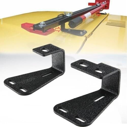 Black Jack Lockable Hood Mounts Brackets Off Road Mounting Fit Jeep Wrangler CJ 1944-1986/TJ 1997-2006/ YJ 1987-1995