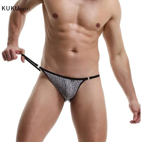 Elastic Low Waist Sexy Mens Briefs Underwear Ice Silk Mens Panties