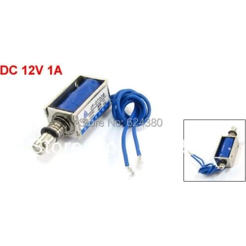DC 12V 1A 10mm Stroke 0.8N 80g 0.2LB Force Pull Push Type Open Frame Solenoid Electromagnet 10mm 0.8N 0.2LB