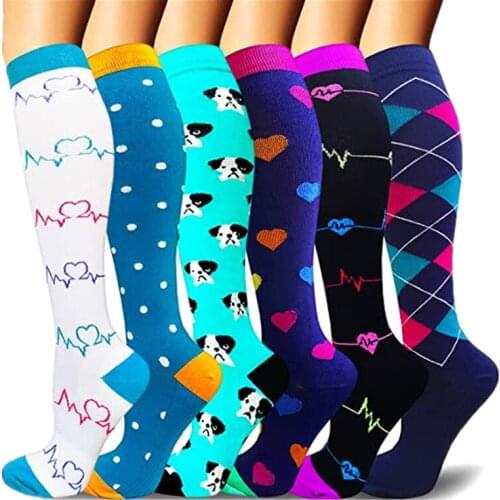 Wholesales Multi Pairs Dropship Compression Socks Knee High Men Women Socks Sports Golfs Tube Nursing Running Fitness Socks