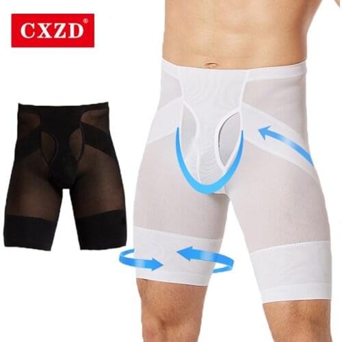 CXZD Mens Shapewear Modeling Girdle Boxer Underwear High Waist Slimming Seamless Belly Tummy Control Modeling Stretch Underwear