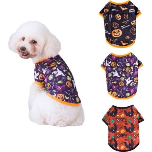 Summer Cat Clothes Puppy Shirt for Dogs Halloween Cat Vest Small Dog Clothing Pet T-shirt Dog Clothes Ropa Perro Yorkie Bulldog