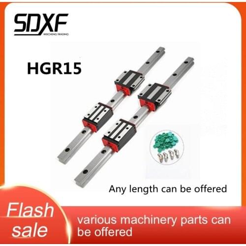 Linear guide HGR15, 850-1600mm,two guide rails and four sliders HGH15CA/HGW15CC, factory direct sales