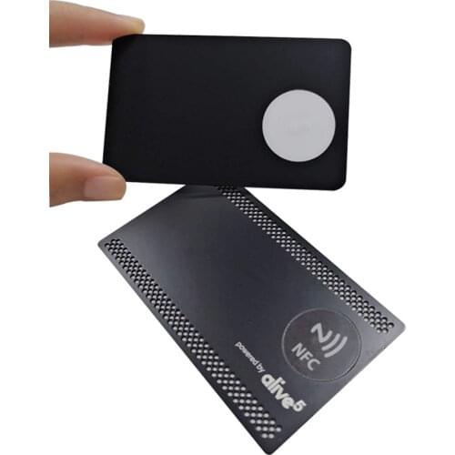 0.8mmThickness Brushed Blank Metal NFC Card Chip Slot Golden Silver Black Laser Cut Anodized Customized Silk Screen