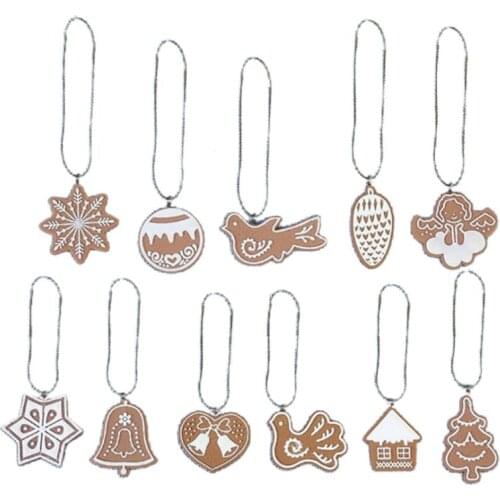 Mini Resin Christmas Tree Ornaments Set of 11 Santa Snowman Gingerbread Angel T3LE