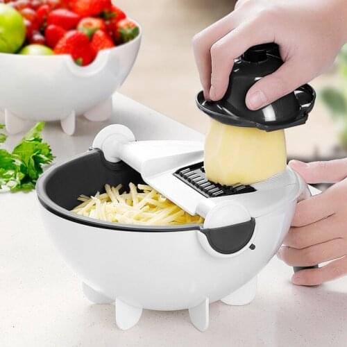 9-In-1 Multifunctional Vegetable Slicer Vegetable Fruit Drain Basket Manual Potato Carrot Grater Onion Chopper Kitchen Tools