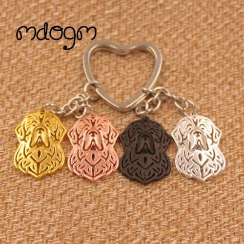 Newfoundland Dog Animal Gold Silver Plated Metal Pendant Keychain For Bag Car Women Men Girls Boys Love Jewelry K124
