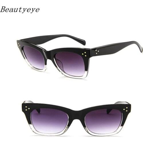 Beautyeye Flat Top Frame Sun Glasses Cat Eye Sunglasses Women Luxury brand Classic Men Fashion Goggles Sun glasses Oculos UV400