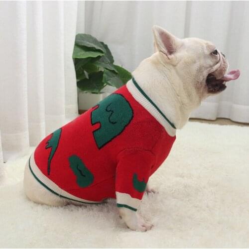 Autumn Winter Pet Clothes Poodle Schnauzer Bichon Pug French Bulldog Dog Clothing Sweater Knit Apparel Dog Coat Outfit Garment