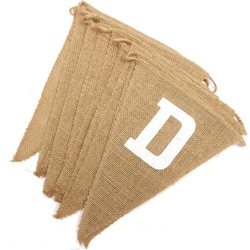 Personal tailor Wedding Photo Props Vintage Banner Jute Burlap Bunting Just Married Rustic Garland Party Hanging Decoration