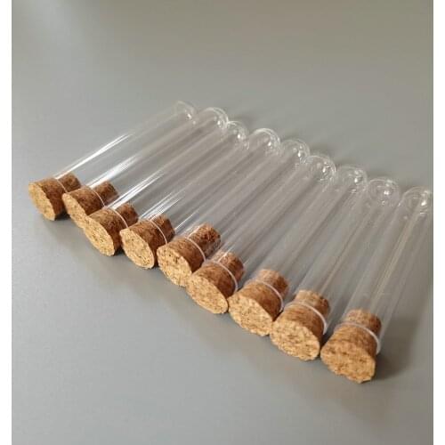 20pcs/Lot 12*60mm 4ml Test Tube with Corks Stopper Plastic Round Bottom Vials Party Candy Bottle Spice For Labs or Wedding Gift