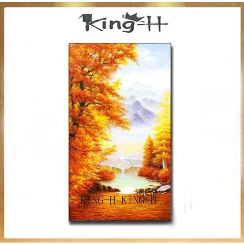 Hand Painted Autumn Forest road scenery oil Painting Modern Abstract Landscape Painting On Canvas Living Room Decoration Picture