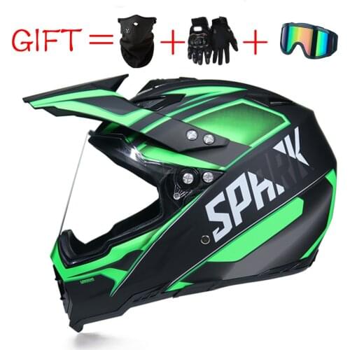 Racing Motocross Motorcycle DOT Casque Moto Capacete Casco Off-Road Full Face Vintage Helmet Women 3 Gifts Unisex