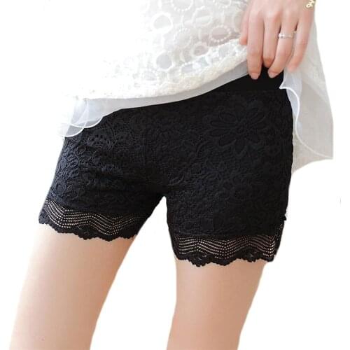 YSDNCHI Skinny White Black Elastic Short Lace Shorts Women Summer Under Shorts Hot High Waist Bottoming