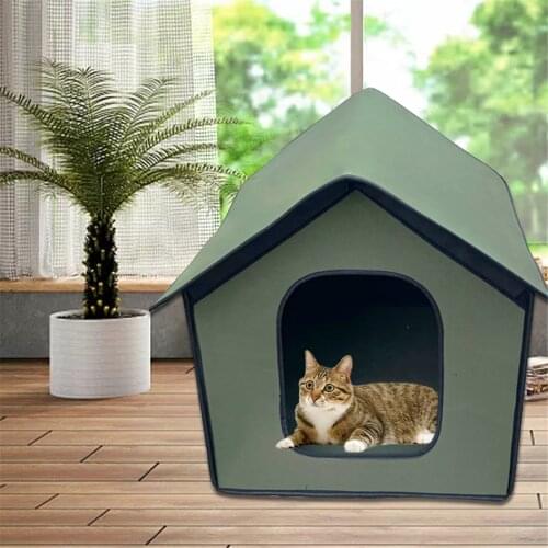 Pet Outdoor House Waterproof Comfortable Cat Sleeping Foldable Shelter Portable Travel Small Animals Kennel Pet Supplies 2021
