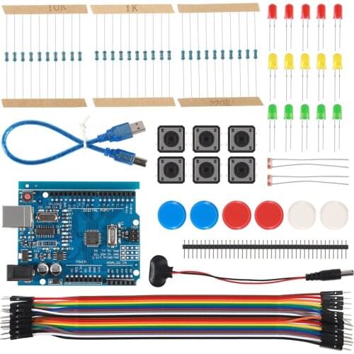 Uno R3 New Starter Kit Mini Breadboard LED Jumper Wire Button Sensor Motor Relay Module For Arduino Compatile with UNO R3