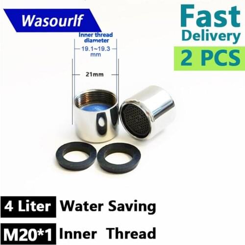 WASOURLF 2PCS 20mm inner thread 4L water saving faucet aerator female thread tap spout bubble accessories bathroon basin kitchen
