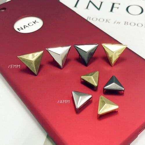12/15mm Tri Side Equidistant Iron Claw Nail Stud Garment Rivet For Clothing Shoe Bag DIY Accessories Decoration