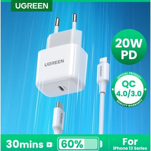 UGREEN PD Charger 20W USB C Charger for iPhone 12 11 Fast Charging USB Charger for Samsung S10 Xiaomi Mobile Phone Charger