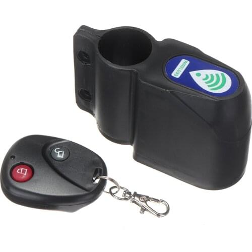 1set Black Bike Wireless Security System Anti-Theft Bicycle Alarm Lock Cycling Padlock Device Parts Remote Control Accessories