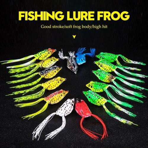 1Pc 5G 6G 8G 13G 15G Frog Lure Soft Tube Bait Plastic Fishing Lure with Fishing Hooks Topwater Ray Frog Artificial 3D Eyes