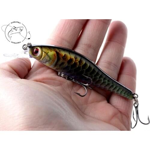 1Piece 9.5cm 11.5g 3D Eyes Minnow Fishing Bait Lure Crankbait Isca Artificial Baits With Bass Hooks Wobblers For Sea River