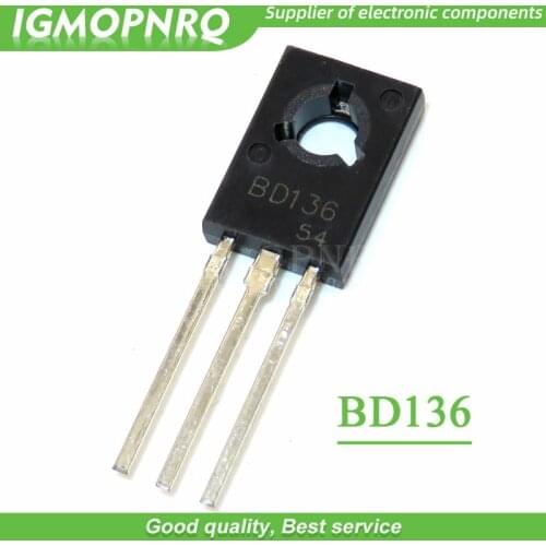 20pcs BD136 TO-126 PNP Power Transistor Output 45V 1.5A