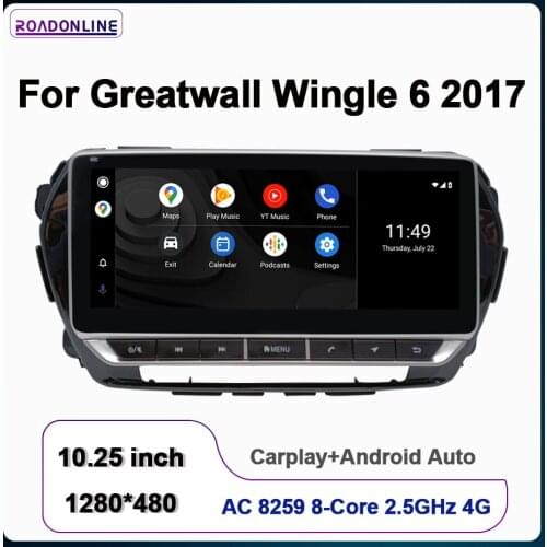 ROADONLINE 10.25 inch For Wingle 6 2017 LHD RHD Car Radio Multimedia Video Player Navigation GPS Android Octa Core 4+64G