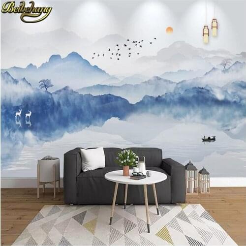 Beibehang Custom Chinese Ink landscape Wall paper Painting Mural Wallpaper roll papier peint background wall papers home decor