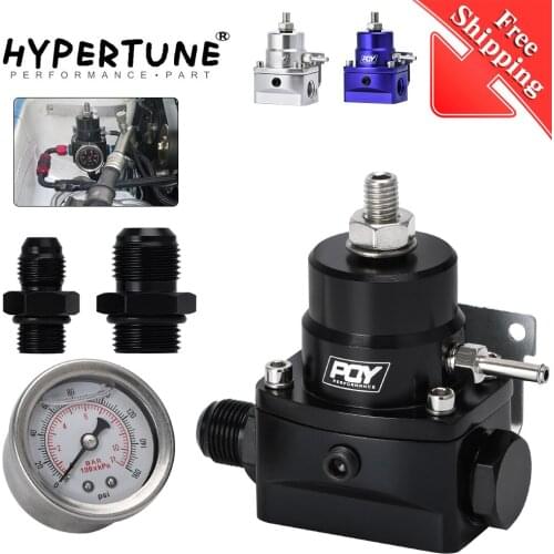 Free Shipping AN8 high pressure fuel regulator w/ boost-8AN 8/8/6 EFI Fuel Pressure Regulator with gauge HT7855
