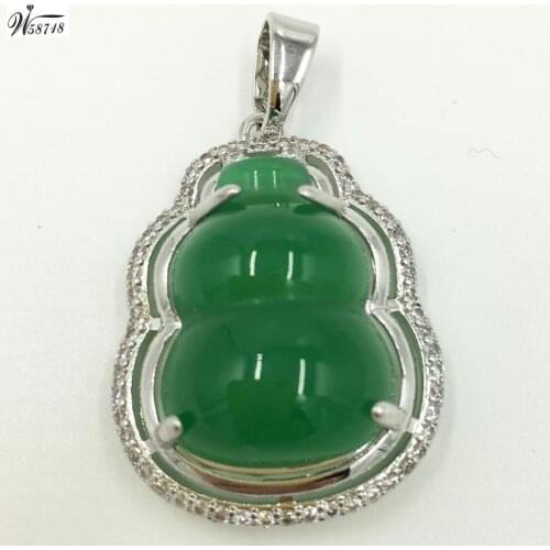 Free Shipping Women Fashion Jewelry 23x31x13mm Beautiful Green Carnelian Gourd Pendant Bead C7593