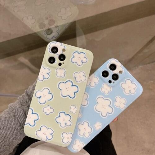 Fresh Small Flower Shockproof Luxury Silicone Case For iPhone 11 12 Pro Max Mini SE 2020 X XR XS 7 8 Soft Bumper IMD Cover Funda