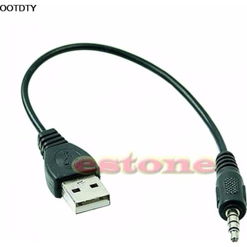 Black USB Male to 3.5mm Audio Stereo Headphone Jack Plug Cable For MP3 MP4 #L060# new hot