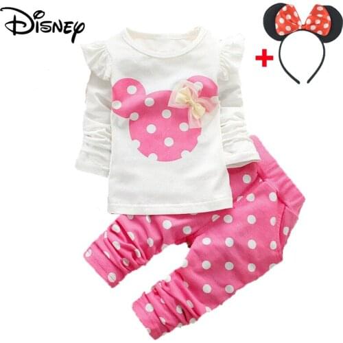 Disney Mickey Minnie Baby Clothing Set Summer Style Short Sleeved Shirts Middle Pants Childrens Outfits Kids Bebes Jogging Suit