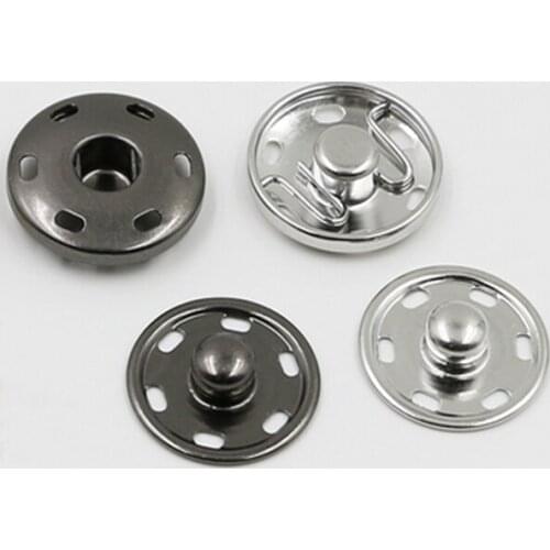 DIY 100sets/lot 23mm metal brass 2 parts sew on press button snap fasteners silver/black free shipping SF-23mm
