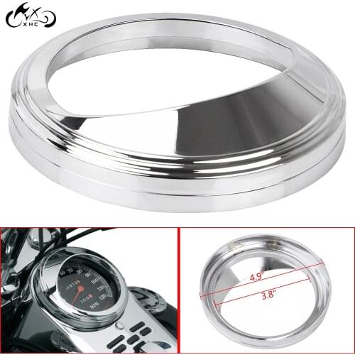 For Harley Touring Road King Softail Springer Heritage Fat Boy Dyna Wide Glide Deluxe 5" Aluminum Speedometer Trim Ring w/ Visor