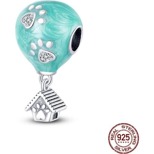 Hot New Products 2021Arrival 100% Real 925 Sterling Silver Beaded Cute Claw House Hot Air BallooN Beads Fit Original 3mm Brace