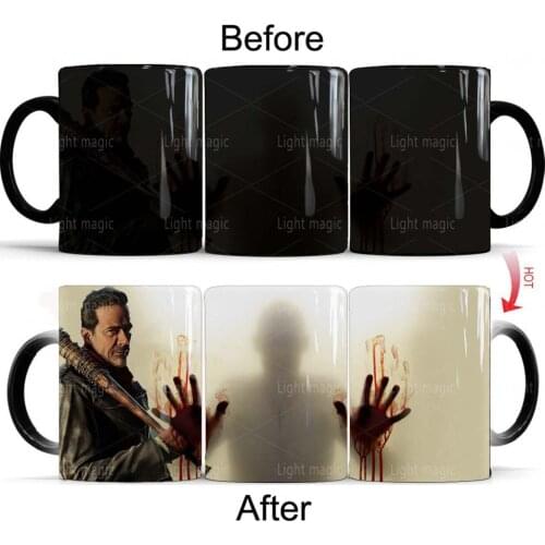 The Walking Dead Negan Coffee Mug 11oz Ceramic Magic Changed Color Tea Cup Friends Gift Mug