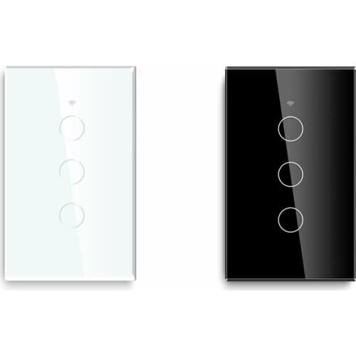 Smart WiFi 3 Gang Light Switch Touch-Panel for Amazon Alexa Google Home