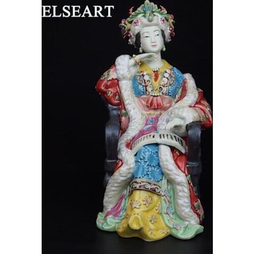 Ceramic ornaments retro Red Mansionsgorgeous chinese women Wangxifeng sclupture figure statue for home decoration gift