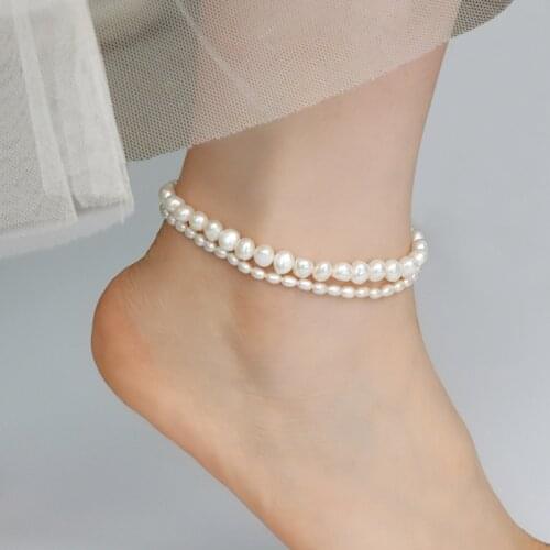 Classic Pearl Anklet Elastic Rope 2021 New Anklet Bracelet Anklets Wholesale Fashion jewelry Accessories anklets for women