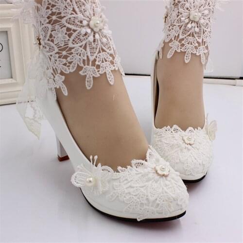 New fashion lace wedding shoes high-heeled womens single shoes are a hot seller aliexpress Handmade wedding shoes and bridBH168
