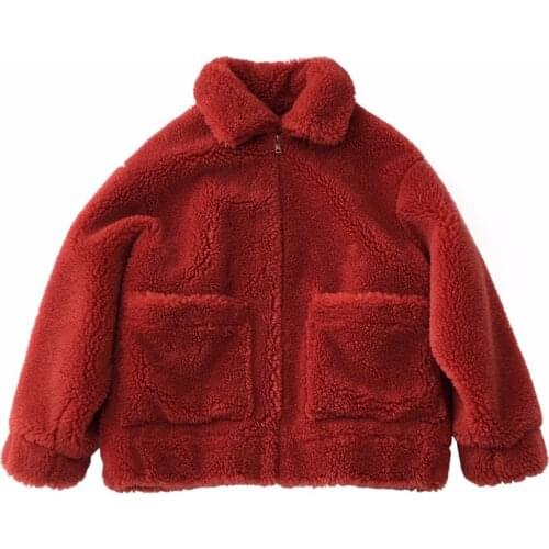 Winter Jacket Women Brand 2020 Fashion Luxury Spring Real Wool Fur Bomber Jacket Loose Natural Fur Coats Shearling Fur Coat