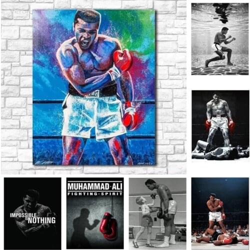 Legend Muhammad Ali Inspirational Painting Poster Printmaking HD Pictures Printed on Canvas for Room Home Decor Wall Art